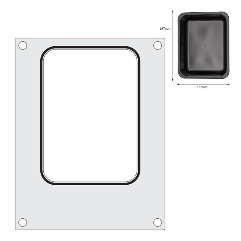 Matrice de Scellage Aluminium pour R&eacute;cipient 187x137 mm - Hendi