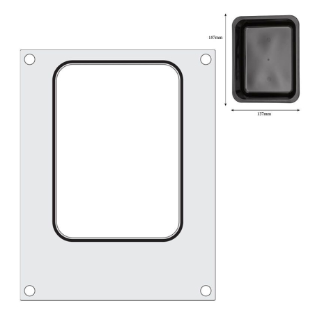 Matrice de Scellage Aluminium pour R&eacute;cipient 187x137 mm - Hendi