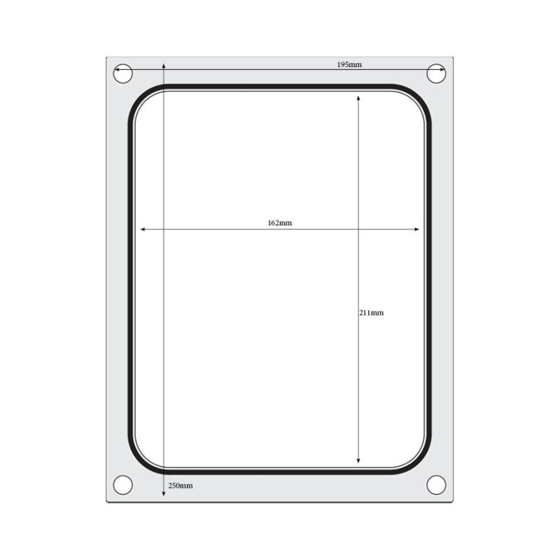 Matrice de scellage Aluminium/Silicone pour r&eacute;cipient 227x178 mm - Hendi