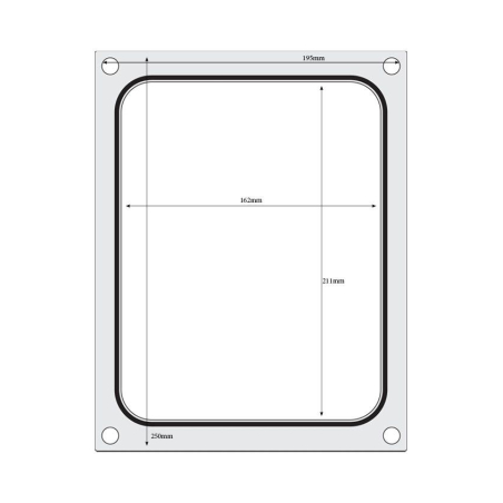 Matrice de scellage Aluminium/Silicone pour r&eacute;cipient 227x178 mm - Hendi