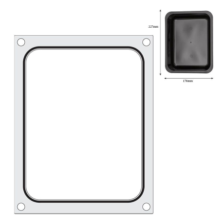 Matrice de scellage Aluminium/Silicone pour r&eacute;cipient 227x178 mm - Hendi
