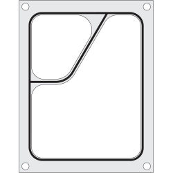 Matrice de scellage pour r&eacute;cipient Colt 2 compartiments 227x178 mm - Hendi