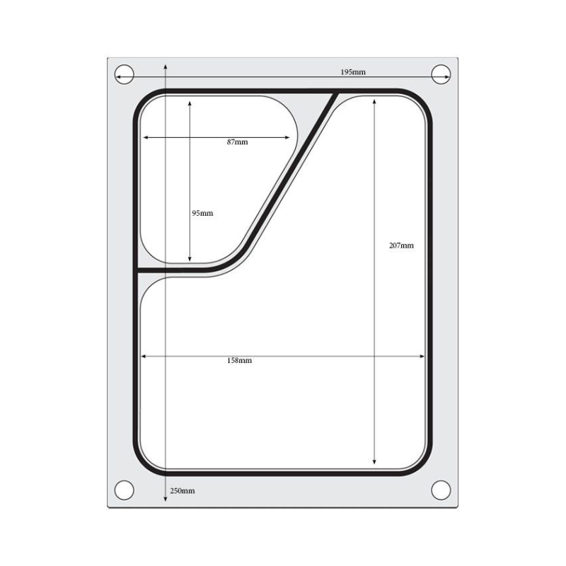 Matrice de scellage pour r&eacute;cipient Colt 2 compartiments 227x178 mm - Hendi