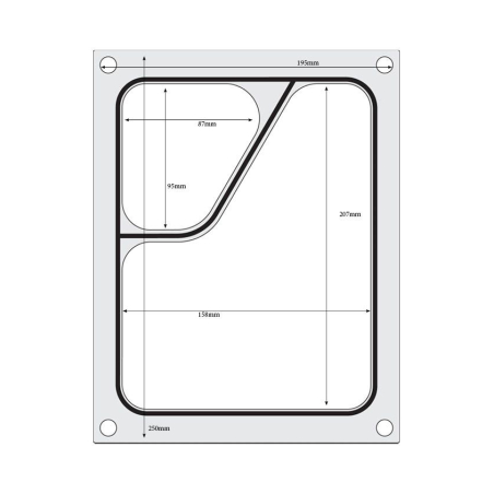 Matrice de scellage pour r&eacute;cipient Colt 2 compartiments 227x178 mm - Hendi