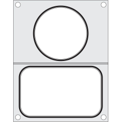 Matrice de Scellage Professionnelle Aluminium 2 R&eacute;cipients (178x113 mm et &oslash;115 mm) - Hendi