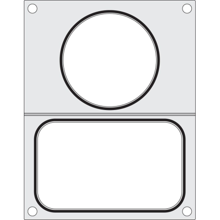 Matrice de Scellage Professionnelle Aluminium 2 R&eacute;cipients (178x113 mm et &oslash;115 mm) - Hendi