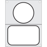 Matrice de Scellage Professionnelle Aluminium 2 R&eacute;cipients (178x113 mm et &oslash;115 mm) - Hendi