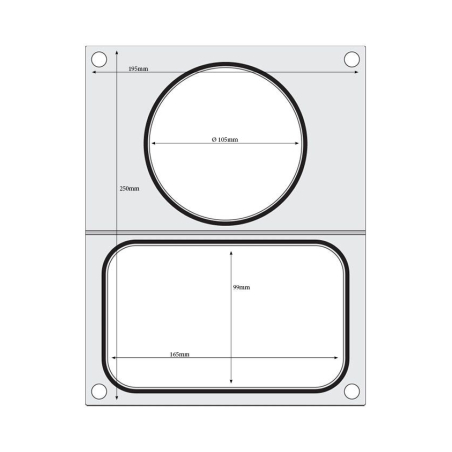 Matrice de Scellage Professionnelle Aluminium 2 R&eacute;cipients (178x113 mm et &oslash;115 mm) - Hendi