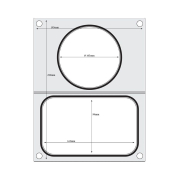 Matrice de Scellage Professionnelle Aluminium 2 R&eacute;cipients (178x113 mm et &oslash;115 mm) - Hendi