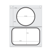 Matrice de Scellage Professionnelle Aluminium 2 R&eacute;cipients (178x113 mm et &oslash;115 mm) - Hendi