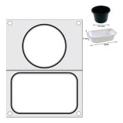 Matrice de Scellage Professionnelle Aluminium 2 R&eacute;cipients (178x113 mm et &oslash;115 mm) - Hendi