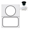 Matrice de Scellage Professionnelle Aluminium 2 R&eacute;cipients (178x113 mm et &oslash;115 mm) - Hendi