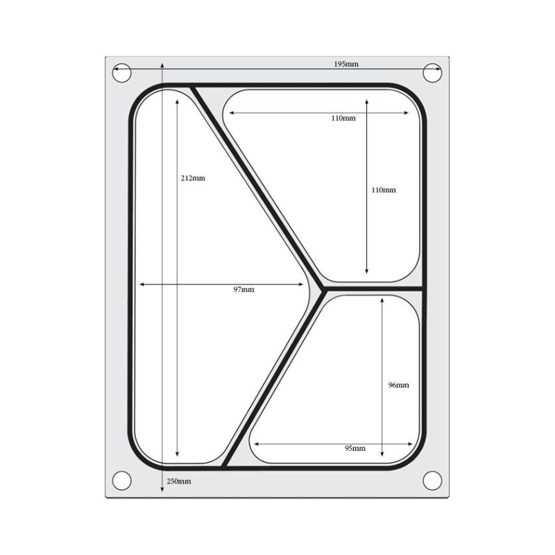 Matrice de Scellage Professionnelle pour R&eacute;cipient 3 Compartiments 227x178 mm - Hendi