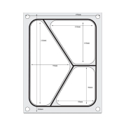 Matrice de Scellage Professionnelle pour R&eacute;cipient 3 Compartiments 227x178 mm - Hendi