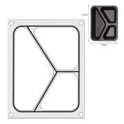 Matrice de Scellage Professionnelle pour R&eacute;cipient 3 Compartiments 227x178 mm - Hendi