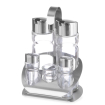 M&eacute;nag&egrave;re de table 5 pi&egrave;ces en inox pour sel, poivre, huile et vinaigre - Hendi