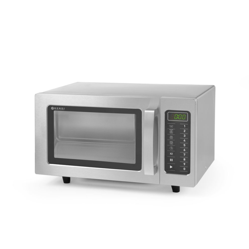 Micro-ondes Professionnel Programmable 1000W Inox 25L Fond C&eacute;ramique - Hendi