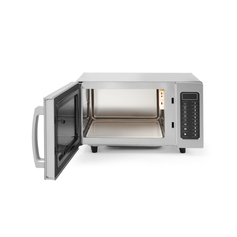 Micro-ondes Professionnel Programmable 1000W Inox 25L Fond C&eacute;ramique - Hendi