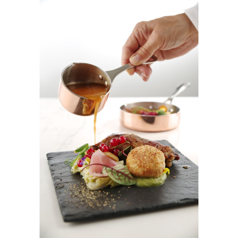Mini Casserole &agrave; Bec Verseur Cuivre/Aluminium/Inox, 0,16L, ⌀75mm - Hendi