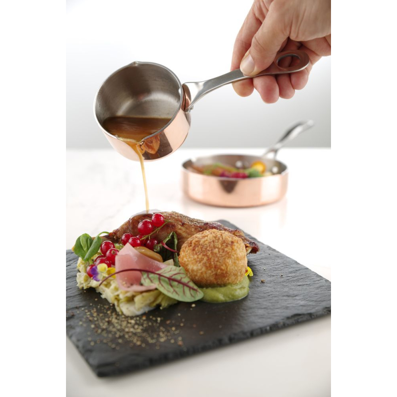 Mini Casserole &agrave; Bec Verseur Cuivre/Aluminium/Inox, 0,16L, ⌀75mm - Hendi