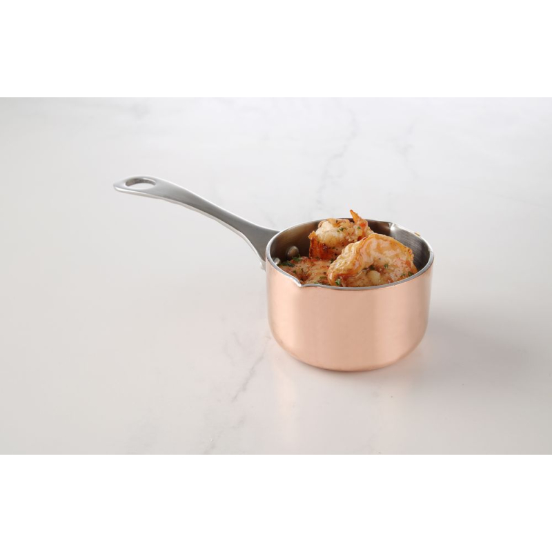 Mini Casserole &agrave; Bec Verseur Cuivre/Aluminium/Inox, 0,16L, ⌀75mm - Hendi