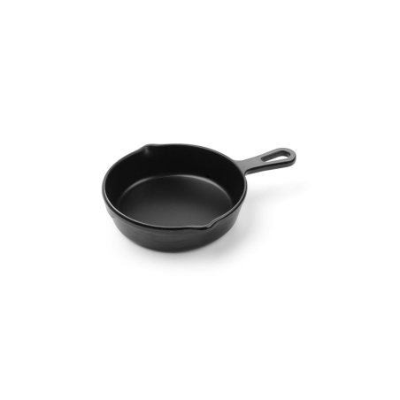 Mini cocotte Little Chef ovale en fonte noire, 162x121x30mm - Hendi