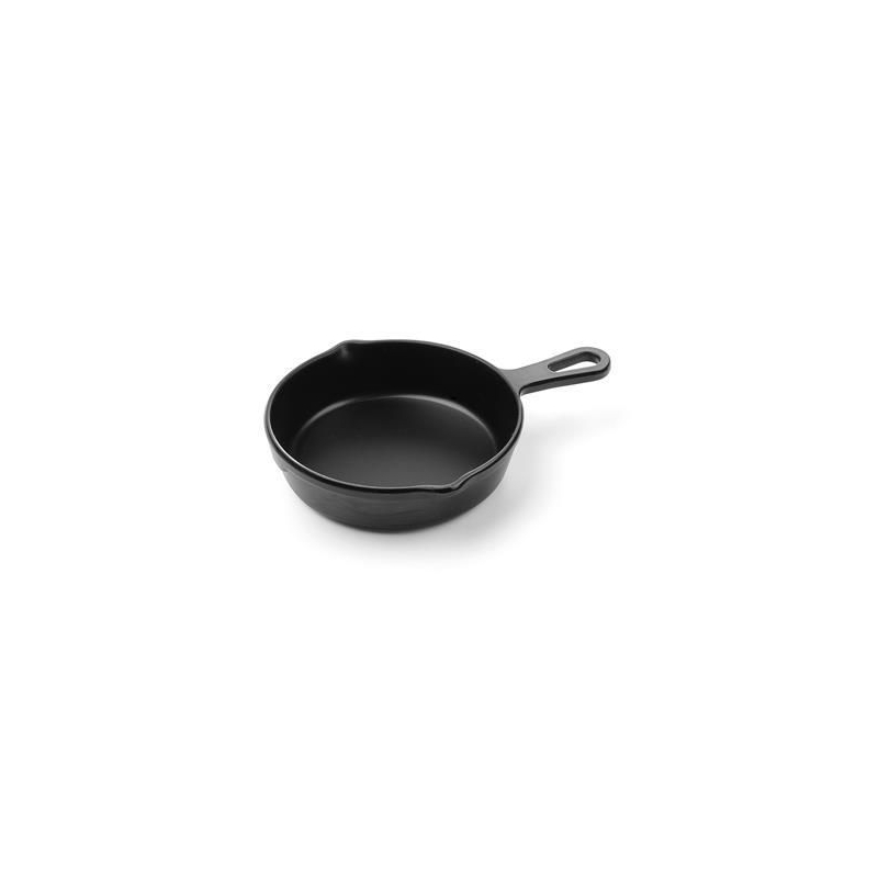Mini cocotte Little Chef ovale en fonte noire, 162x121x30mm - Hendi