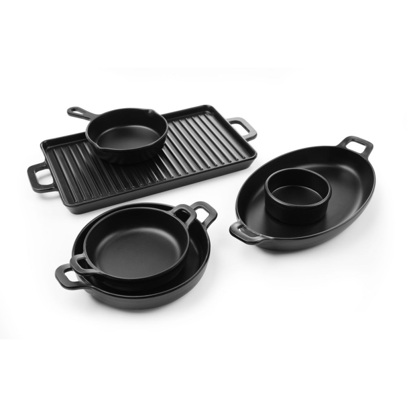 Mini Faitout Ovale Noir Little Chef Fine Dine 263x140mm - Hendi