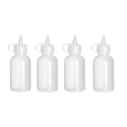 Mini flacons distributeurs (set de 4) 50ml en poly&eacute;thyl&egrave;ne transparent, lavable au lave-vaisselle - Hendi