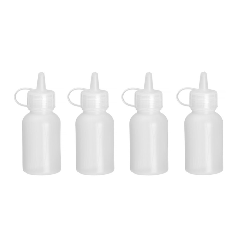 Mini flacons distributeurs transparents 30ml x4 pour sauces, huiles et condiments - Hendi