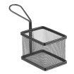 Mini Panier &agrave; Frites Carr&eacute;, Finition Noir Mat, 100x80x75mm - Hendi