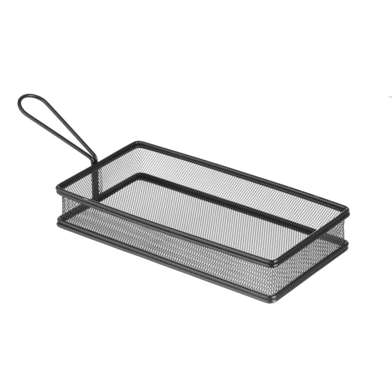 Mini panier &agrave; frites rectangulaire, rev&ecirc;tement noir mat, 255x135x45mm - Hendi