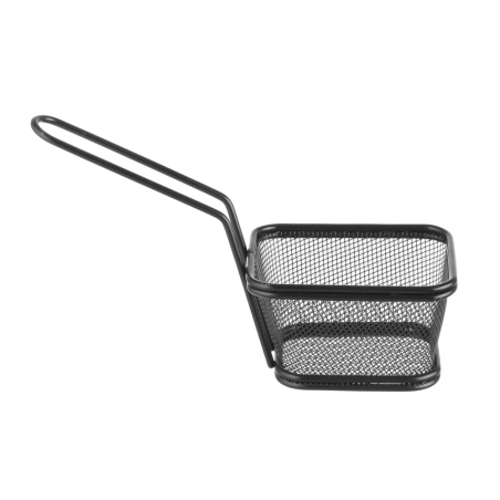 Mini Paniers &agrave; Frites Noirs Empilables Professionnels (105x90x60mm) - Hendi