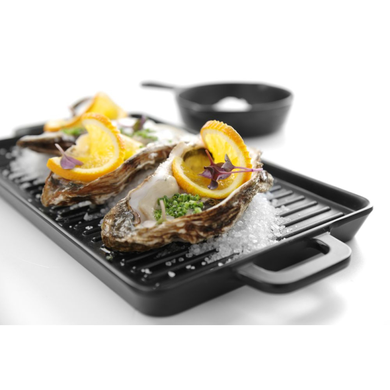 Mini Plaque &agrave; Griller Noire Little Chef, 320x162mm, Melamine - Hendi