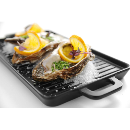 Mini Plaque &agrave; Griller Noire Little Chef, 320x162mm, Melamine - Hendi