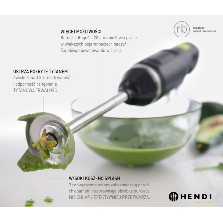 Mixeur Plongeur Professionnel HENDI BLEND, 250W, 6 Vitesses, 1-8L - Hendi