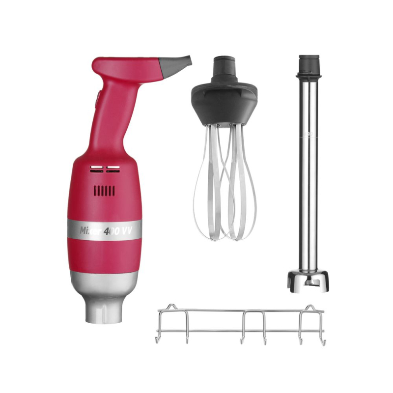 Mixeur-plongeur Professionnel Profi Line 400W &agrave; Vitesse R&eacute;glable, Set avec Support Mural - Hendi