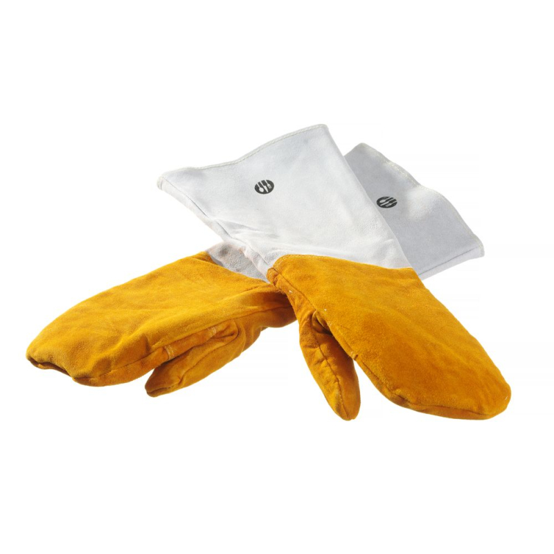 Moufles de Barbecue Professionnelles en Cuir R&eacute;sistantes &agrave; la Chaleur, Taille XL - Hendi