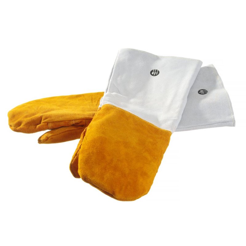 Moufles de Barbecue Professionnelles en Cuir R&eacute;sistantes &agrave; la Chaleur, Taille XL - Hendi
