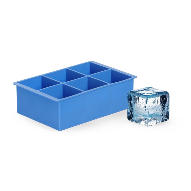 Moule &agrave; Gla&ccedil;ons Cube XL BarUp pour Whisky et Cocktails, Silicone, Bleu - Hendi