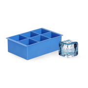 Moule &agrave; Gla&ccedil;ons Cube XL BarUp pour Whisky et Cocktails, Silicone, Bleu - Hendi