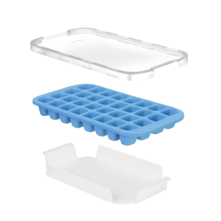 Moule &agrave; gla&ccedil;ons silicone avec couvercle, 32 petits gla&ccedil;ons, Bleu - Hendi