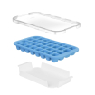 Moule &agrave; gla&ccedil;ons silicone avec couvercle, 32 petits gla&ccedil;ons, Bleu - Hendi