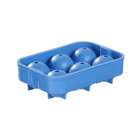 Moule &agrave; Gla&ccedil;ons Sph&eacute;rique BarUp pour Whisky et Cocktails en Silicone Bleu - Hendi