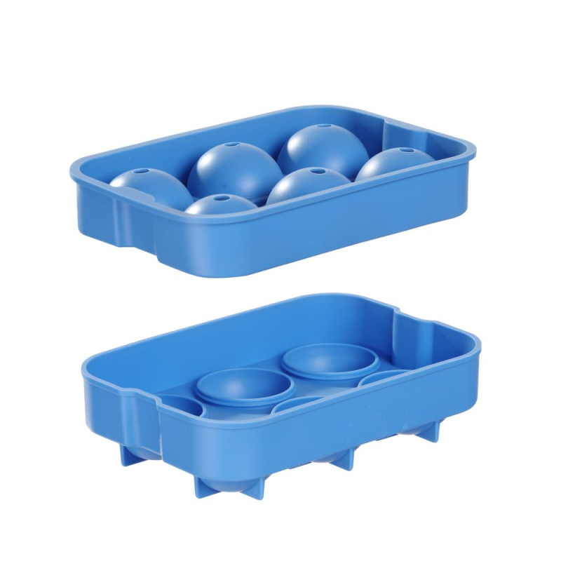 Moule &agrave; Gla&ccedil;ons Sph&eacute;rique BarUp pour Whisky et Cocktails en Silicone Bleu - Hendi