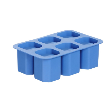 Moule &agrave; gla&ccedil;ons verre &agrave; shot silicone bleu, 6 pi&egrave;ces - Hendi