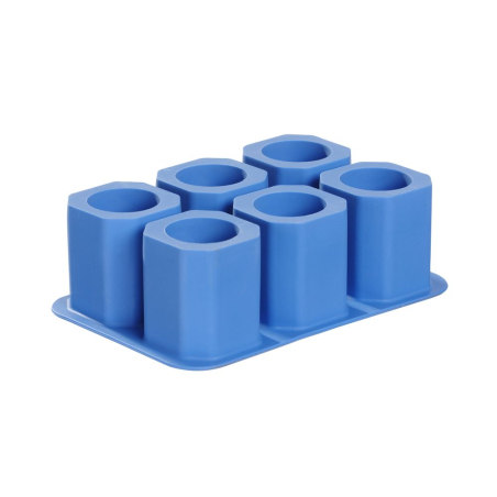 Moule &agrave; gla&ccedil;ons verre &agrave; shot silicone bleu, 6 pi&egrave;ces - Hendi