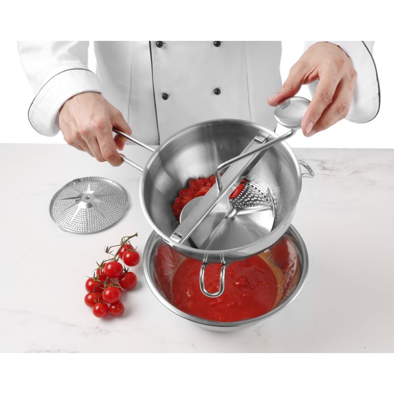 Moulin &agrave; L&eacute;gumes Professionnel Inox 18/10 pour Sauces et Velout&eacute;s, 400x215x(H)175mm - Hendi