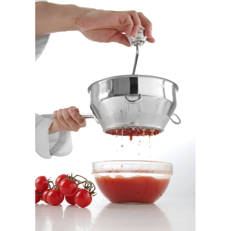 Moulin &agrave; L&eacute;gumes Professionnel Inox 18/10 pour Sauces et Velout&eacute;s, 400x215x(H)175mm - Hendi