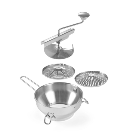 Moulin &agrave; L&eacute;gumes Professionnel Inox 18/10 pour Sauces et Velout&eacute;s, 400x215x(H)175mm - Hendi